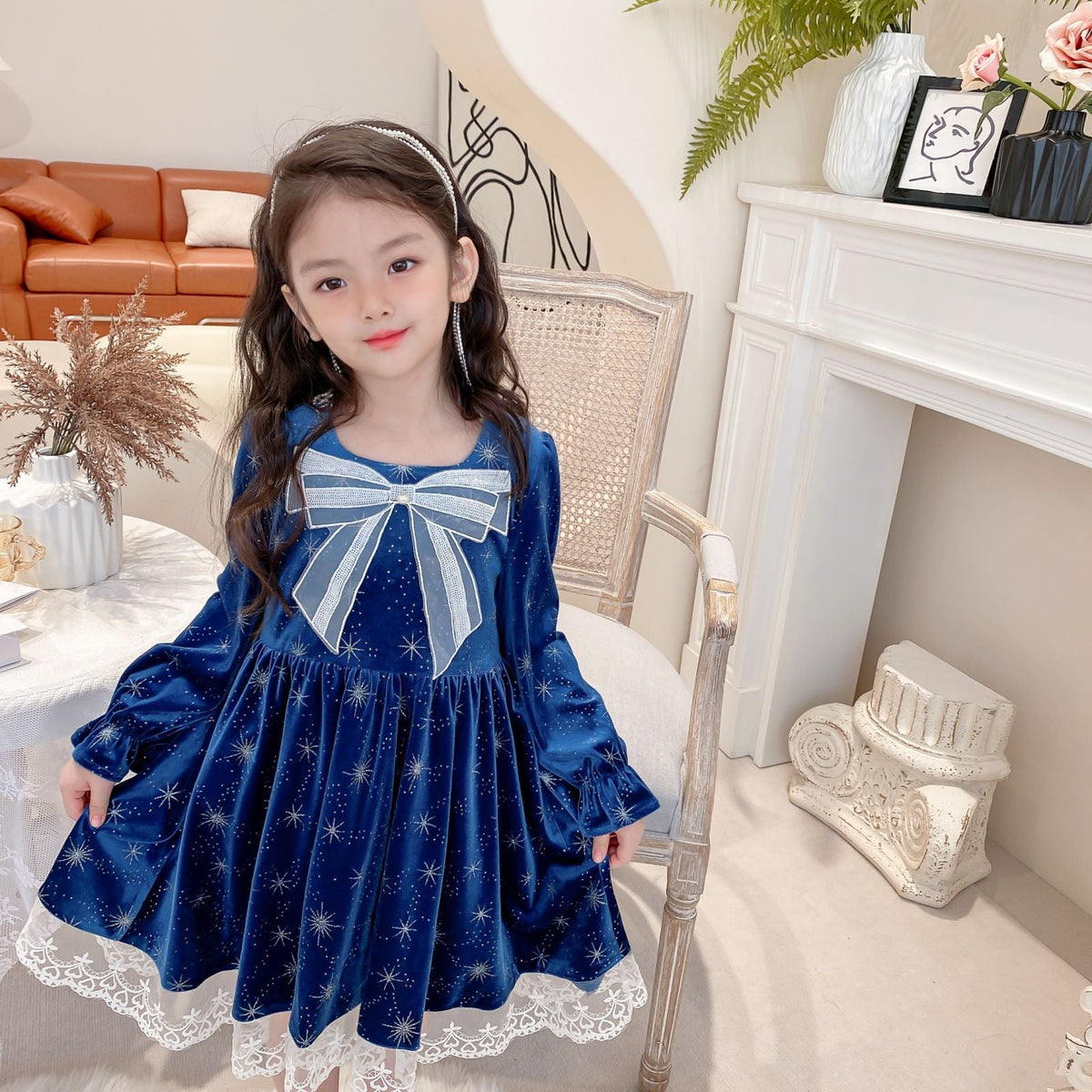 Kid Girl Autumn Winter Long Sleeves Christmas Casual Dress