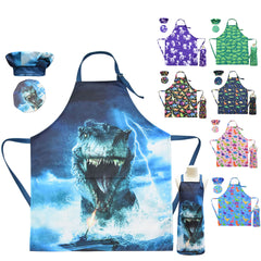 Kid Dinosaur Print Dirt-proof Cooking Chef Bake Drawing Apron