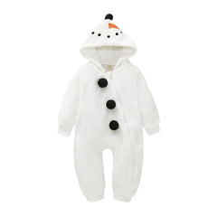 Baby Boy Girl Cashmere White Snowman One-piece Romper