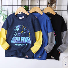 Kid Boy Letter Cartoon Print Long-sleeved Spring T Shirt