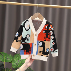 Kid Baby Boy Jacket Knitted Cardigan Cartoon Korean Sweaters