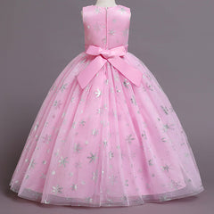 Kid Girl Puffy Tulle Princess Flower Party Piano Performance Dress