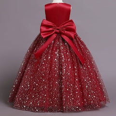 Kid Girl Flower Starry Sky Tutu Birthday Party Piano Performance Dresses