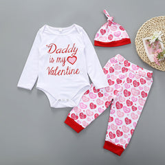 Baby Girl Long Sleeve Valentine's Day Spring 3 Pcs Set