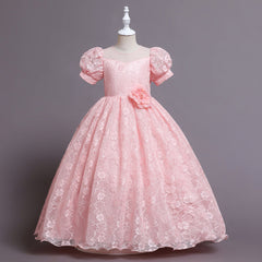 Kid Girl Princess Gauze Evening Lace Flower Pompous Dresses