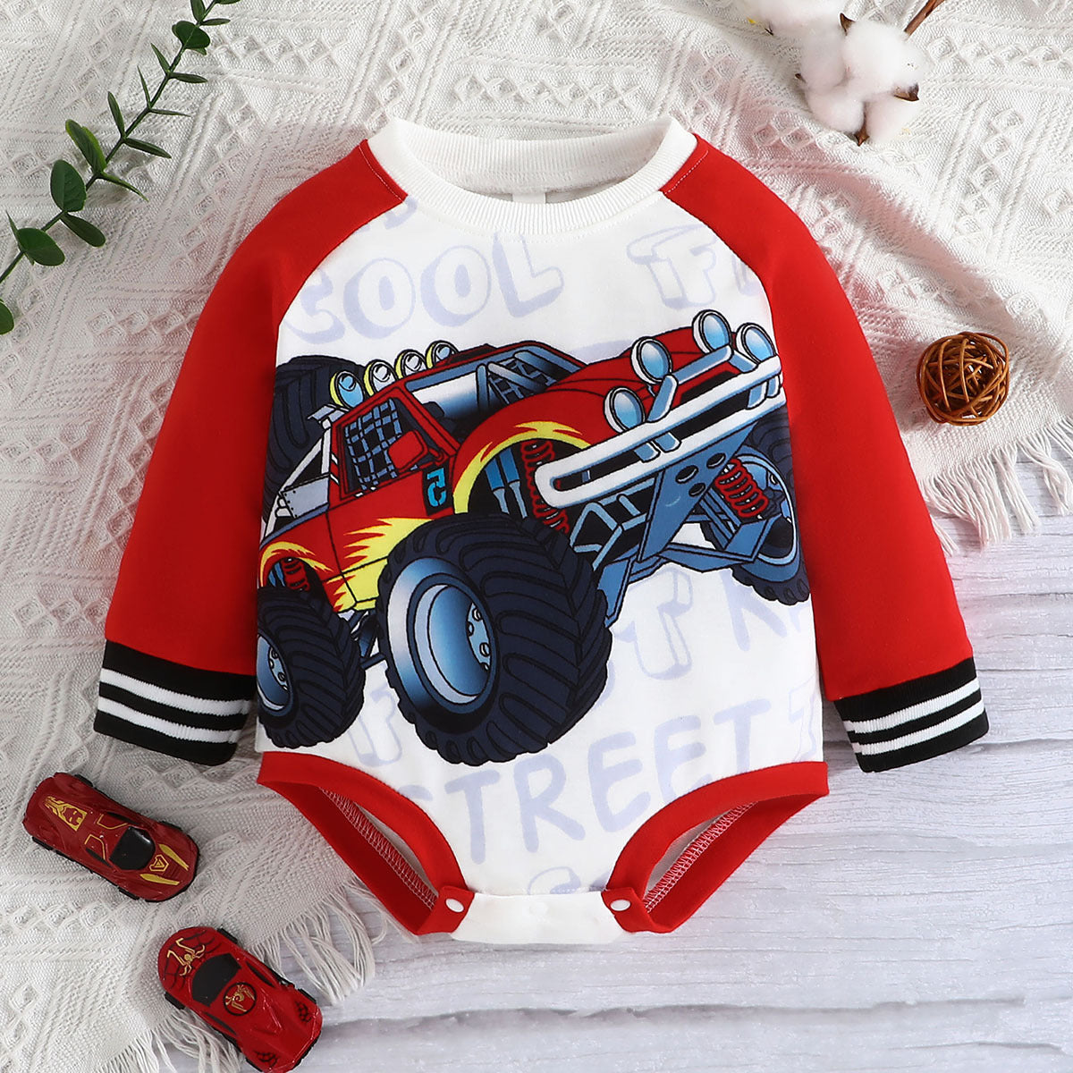Baby Girl Long-sleeved One-piece Triangle Racing Rompers