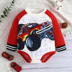 Baby Girl Long-sleeved One-piece Triangle Racing Rompers