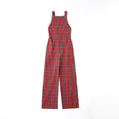 Family Matching Overalls Mother Daughter Plaid Parent-child Dresses