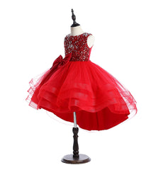 Kid Girl Princess Pure Cotton Red Dresses