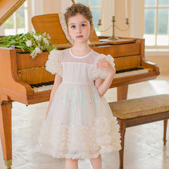 Kid Girl Princess Summer Fluffy Gauze Dresses
