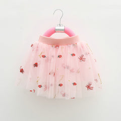 Kid Baby Girl Princess Short Skirt Strawberry Embroidery Skirts