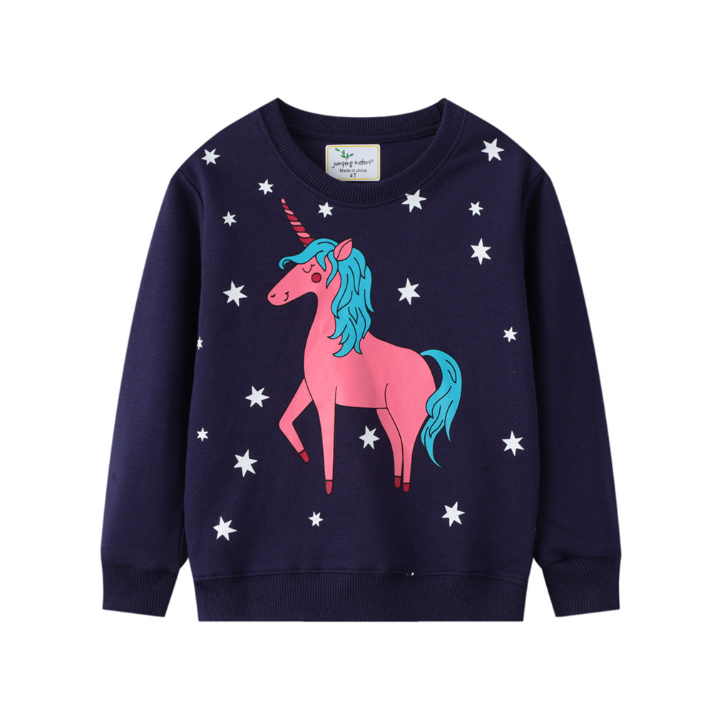 Kid Baby Girls LooseLong Sleeve Round Neck Pullover Shirts