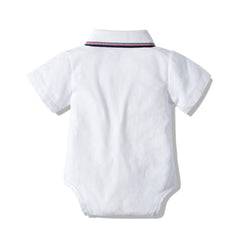 Baby Boy Suit Short Sleeve Crawl Summer Gentleman Sets 2 Pcs