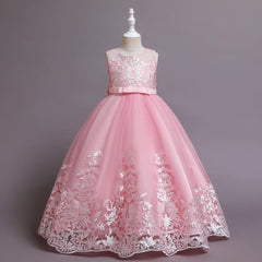 Kid Girl Formal Trendy Floral Princess Wedding Dress