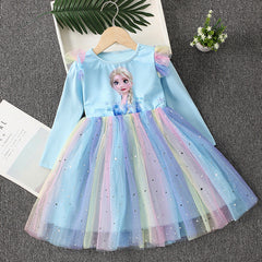 Kid Girl Frozen Princess Short Sleeve Dresses
