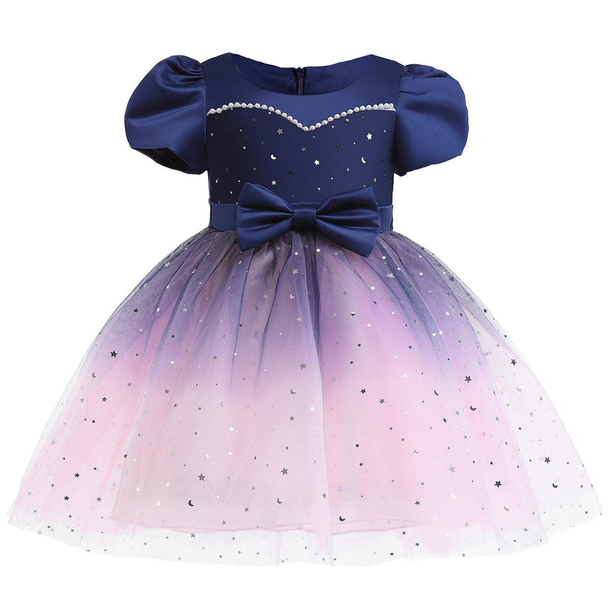 Kid Baby Girls Summer Frozen Princess Sequins Mesh Pompous Dresses