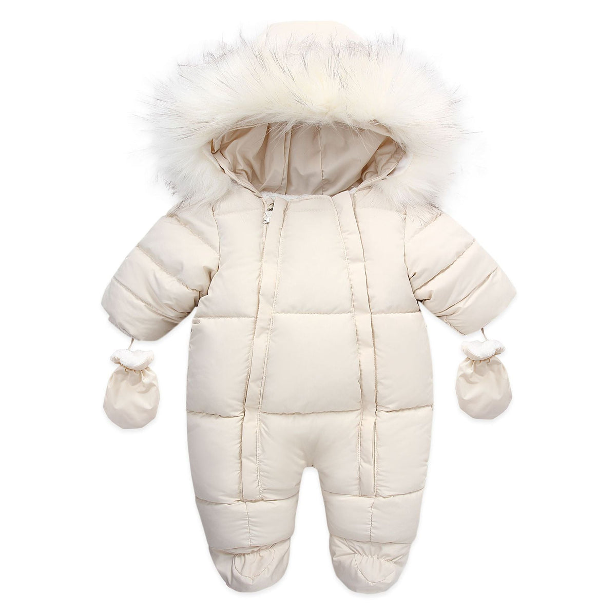 Baby Girl Boy Thermal Set Romper Winter Warm Cotton Jumpsuit Solid Color