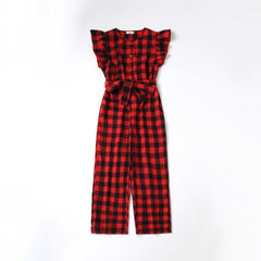 Family Matching Parent-child Spliced Plaid Christmas Dresses