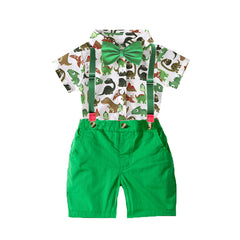 Baby Boy Suit Gentleman Short Sleeve Hake Shorts Bow 2 Pcs Sets