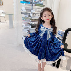 Kid Girl Autumn Winter Long Sleeves Christmas Casual Dress