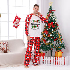 Family Matching Parent-child Loungewear Christmas Stitching Pajamas