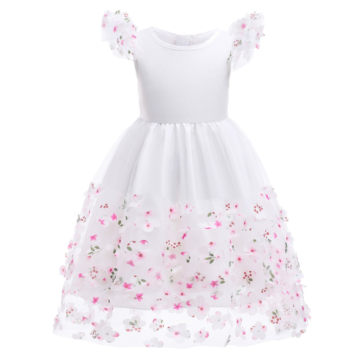 Kid Baby Girls Summer Embroidery Mesh Flower Princess Dresses
