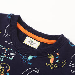 Kid Baby Boy Pullover Round Neck Knit Long Sleeve Shirts Tops