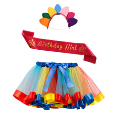 Kid Baby Girl Birthday Round Tutu Birthday Strap Skirts