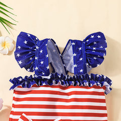 Kid Baby Girls One-piece Swimsuit Vest Triangle Crawl Rompers
