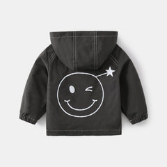 Kid Baby Boy Hooded Jacket Fall Zipper Jacket  Coat