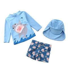 Kid Baby Boy Long Sleeve Split Shark Unicorn Anti-howling Swimsuit