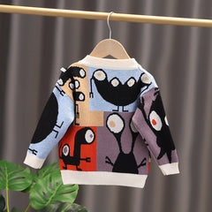 Kid Baby Boy Jacket Knitted Cardigan Cartoon Korean Sweaters