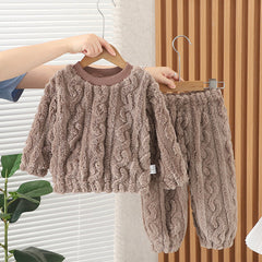 Kid Baby Girls Pajamas Autumn Winter Cotton Plush Home Pajamas