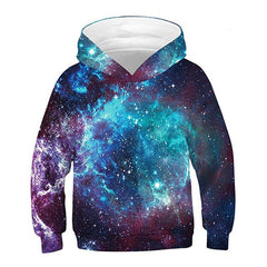 Kid Digital Starry 3D Printed Long Sleeve Hoodie