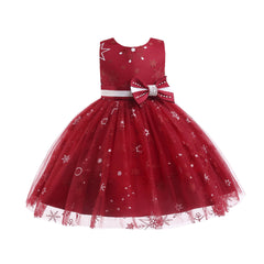 Kid Girl Princess Wedding Gauze Sequins Pompous Dresses