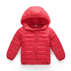 Kid Boy Girl Lightweight Down Cotton Jacket Warm Solid Coat