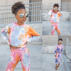 Kid Baby Boy Girl Casual Tie-dye Sportswear Sets 2 Pcs