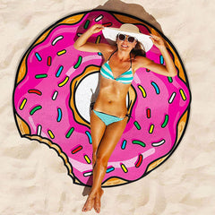 Kid Adults Bikini Beach Donut Cover Up Pareos Beach Sarongs Mats Swimsuits Pajamas