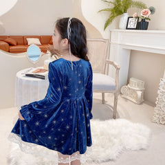 Kid Girl Autumn Winter Long Sleeves Christmas Casual Dress