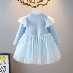 6M-5Y Girl Boutique Autumn Winter Fluffy Casual Dress