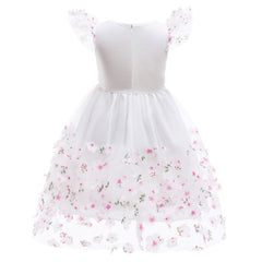 Kid Baby Girls Summer Embroidery Mesh Flower Princess Dresses