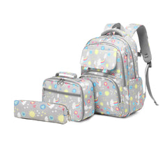 Kid Backpack Cartoon Printed Primary Secondary Schoolbag Two-piece