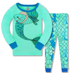 Kid Girl Pajamas Air-conditioned Long Sleeve Thread Cotton Suits