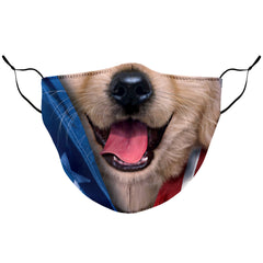 Kid 3D Dust-proof Mask Digital Printed Animal Face Opening Ears Masks