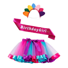 Kid Baby Girl Birthday Round Tutu Birthday Strap Skirts