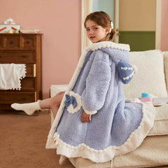 Kid Girl Autumn Winter Thickened Flannel Pajamas Home Wear