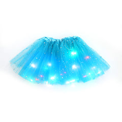 Kid Girl Sequined Led Illuminated Tutu Half-body Mesh Skirts