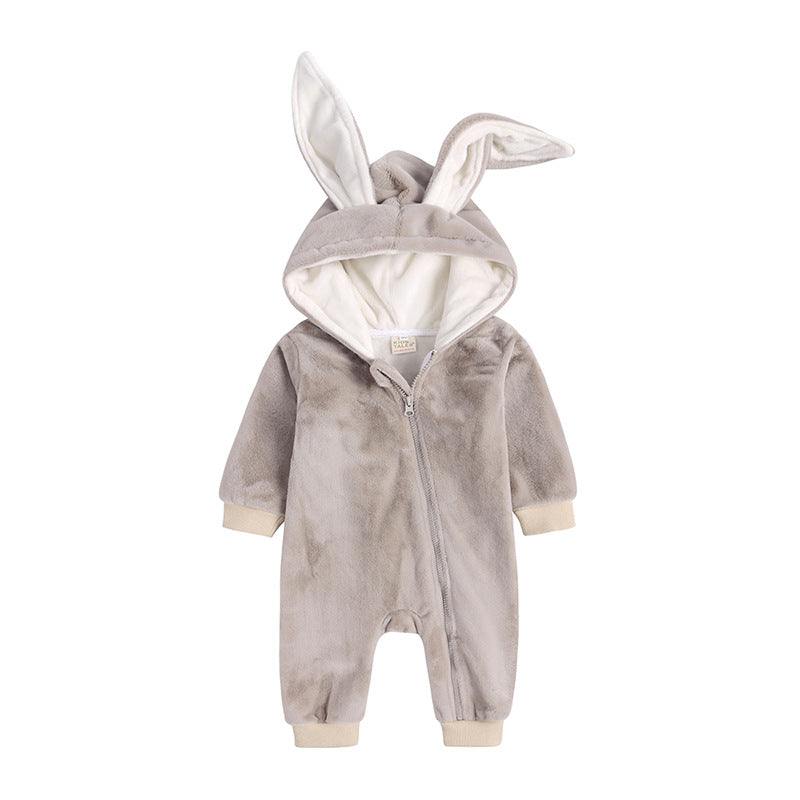 Baby Boy Girl Autumn Winter Rabbit Crawling Velvet Warm Rompers