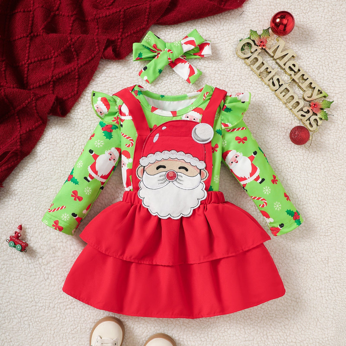 Baby Girl Infant Christmas Cartoon 2 Pcs Sets