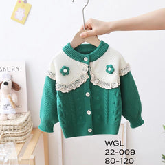 Kid Baby Girls Sweater Cardigan Round Neck Princess Tops